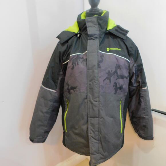 Free Country Youth Boys Black and Gray Jacket with Removable Hood Size Youth XL - Picture 1 of 12